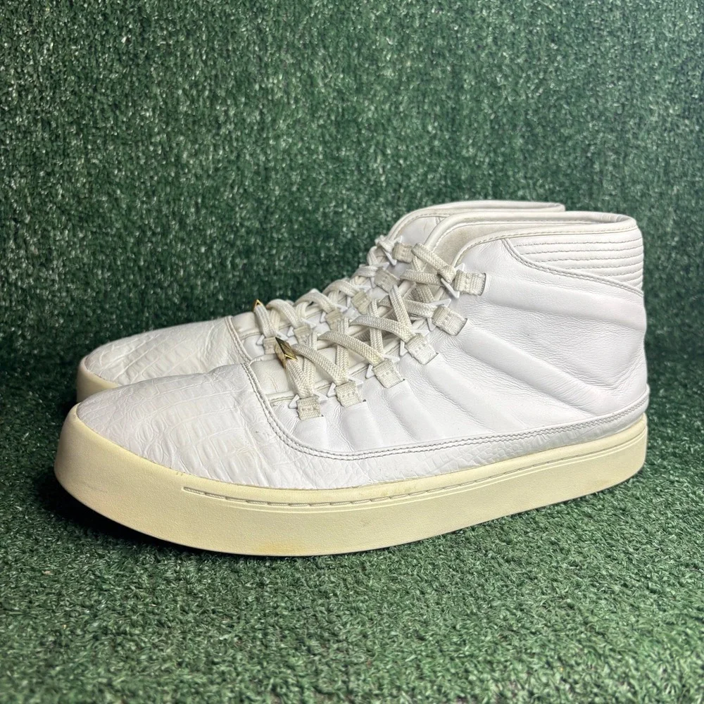 Jordan Westbrook 0 Croc Leather High Top Lifestyle Sneakers White Mens Size 12